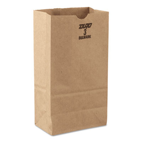 General Grocery Paper Bags  52 lbs Capacity   3  4 75 w x 2 94 d x 8 56 h  Kraft  500 Bags (BAG GX3-500)