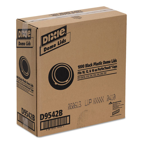 Dixie Drink-Thru Lids for 10-20 oz Cups  Plastic  Black (DIX D9542B)