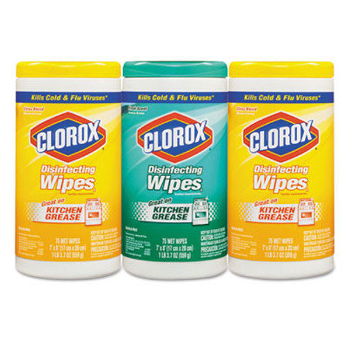 Clorox Disinfecting Wipes  7x8  Fresh Scent Citrus Blend  75 Canister  3 PK  4 Packs CT (CLO 30208)