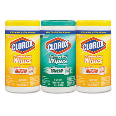 Clorox Disinfecting Wipes  7x8  Fresh Scent Citrus Blend  75 Canister  3 PK  4 Packs CT (CLO 30208)