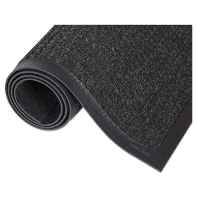 Crown Super-Soaker Wiper Mat with Gripper Bottom  Polypropylene  46 x 72  Charcoal (CRO SSR046 CHA)