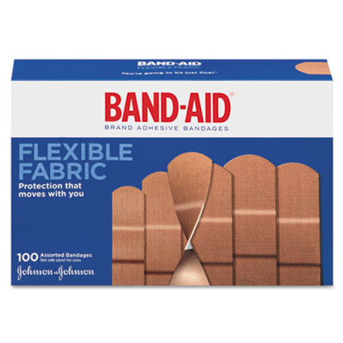 Band Aid Brand Flexible Fabric Adhesive Bandages Assorted Box of 100  Bandages - Office Depot