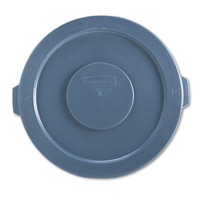 Rubbermaid Commercial Round Flat Top Lid  for 32 gal Round BRUTE Containers  22 25  diameter  Gray (RCP 2631 GRA)