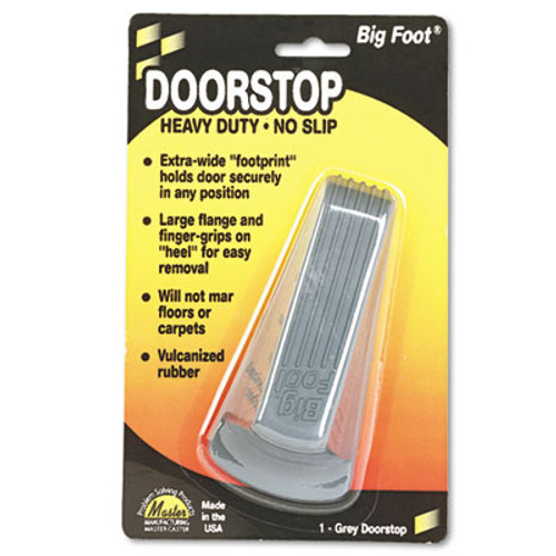 Master Caster Big Foot Doorstop  No Slip Rubber Wedge  2 25w x 4 75d x 1 25h  Gray (MST 00941)