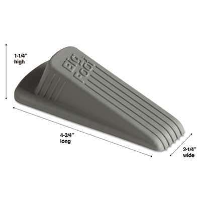 Master Caster Big Foot Doorstop  No Slip Rubber Wedge  2 25w x 4 75d x 1 25h  Gray (MST 00941)