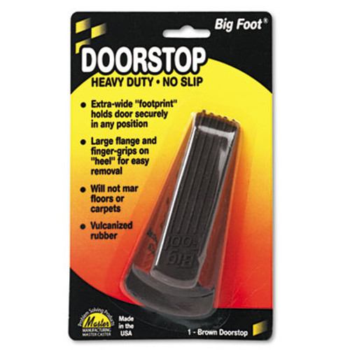 Master Caster Big Foot Doorstop  No Slip Rubber Wedge  2 25w x 4 75d x 1 25h  Brown (MST 00920)