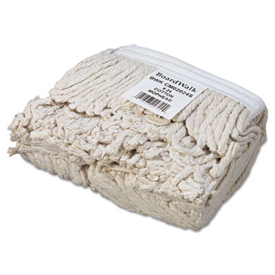 Boardwalk Banded Cotton Mop Head   24  White  12 Carton (BWK CM02024S)