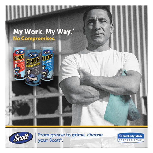 Scott Shop Towels  Standard Roll  10 4 x 11  Blue  55 Roll  30 Rolls Carton (KCC 75130)
