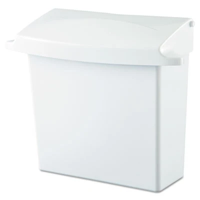 Rubbermaid Commercial Sanitary Napkin Receptacle with Rigid Liner  Rectangular  Plastic  White (RCP 6140 WHI)