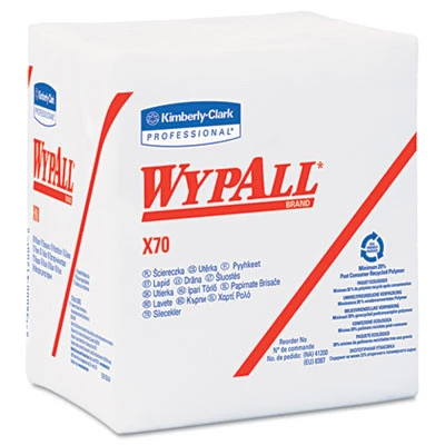 WypAll X70 Cloths  1 4 Fold  12 1 2 x 12  White  76 Pack  12 Packs Carton (KCC 41200)