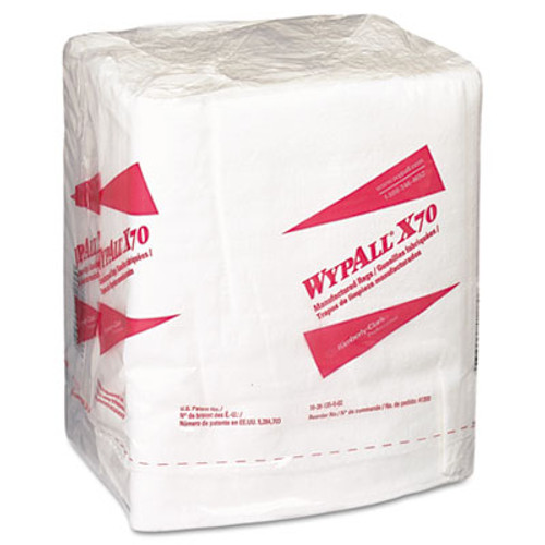 WypAll X70 Cloths  1 4 Fold  12 1 2 x 12  White  76 Pack  12 Packs Carton (KCC 41200)