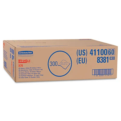 WypAll X70 Cloths  Flat Sheet  14 9 x 16 6  White  300 Carton (KCC 41100)