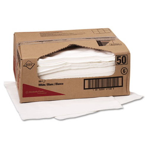 WypAll X70 Cloths  Flat Sheet  14 9 x 16 6  White  300 Carton (KCC 41100)