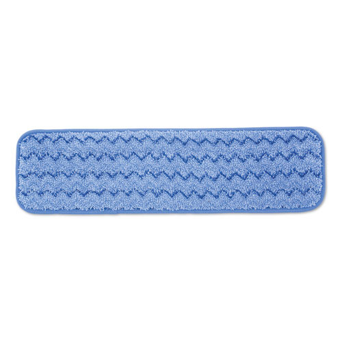 Rubbermaid Commercial Microfiber Wet Room Pad  Split Nylon Polyester Blend  18   Blue  12 Carton (RCP Q410 BLU)