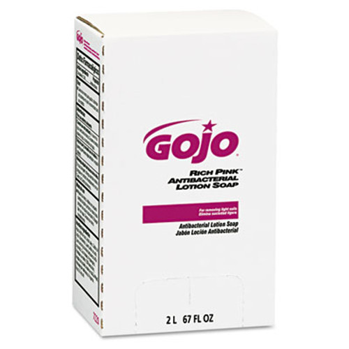 GOJO RICH PINK Antibacterial Lotion Soap Refill  2000mL  Pink  4 Carton (GOJ 7220)