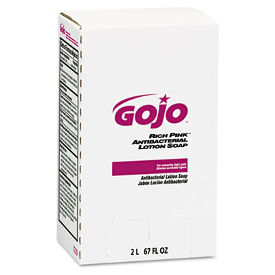 GOJO RICH PINK Antibacterial Lotion Soap Refill  2000mL  Pink  4 Carton (GOJ 7220)