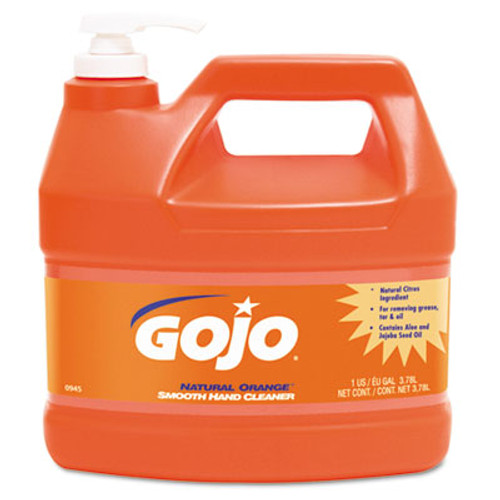 GOJO NATURAL ORANGE Smooth Hand Cleaner  1 gal  Pump Dispenser  Citrus Scent  4 Carton (GOJ 0945-04)