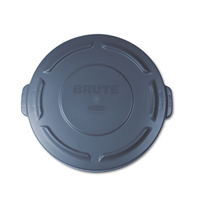 Rubbermaid Commercial Flat Top Lid for 20 gal Round BRUTE Containers  19 88  diameter  Gray (RCP 2619-60 GRA)