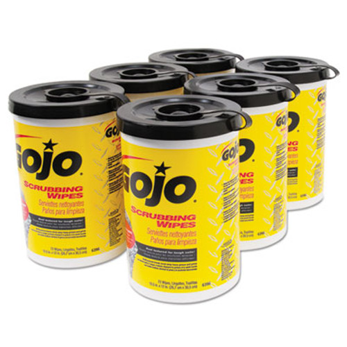 GOJO Scrubbing Towels  Hand Cleaning  Silver Yellow  10 1 2 x 12  72 Bucket  6 Carton (GOJ 6396-06)