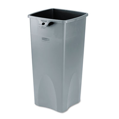 Rubbermaid Commercial Untouchable Square Waste Receptacle  Plastic  23 gal  Gray (RCP 3569-88 GRA)