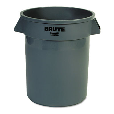 Rubbermaid Commercial Round Brute Container  Plastic  20 gal  Gray (RCP262000GRA)