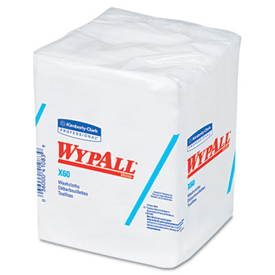 WypAll X60 Cloths  1 4 Fold  12 1 2 x 10  White  70 Pack  8 Packs Carton (KCC 41083)