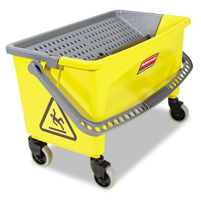 Rubbermaid Commercial HYGEN HYGEN Press Wring Bucket for Microfiber Flat Mops  Yellow (RCP Q900-88)