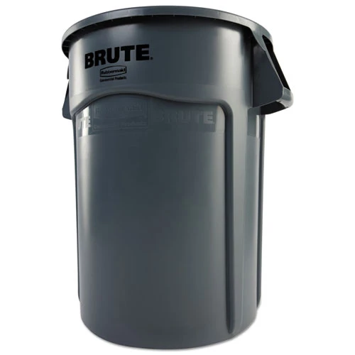 Rubbermaid Commercial Brute Vented Trash Receptacle  Round  44 gal  Gray (RCP 2643-60 GRA)
