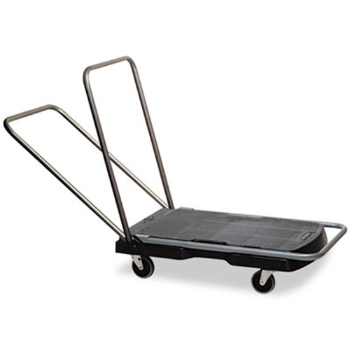 Rubbermaid Commercial Utility-Duty Home Office Cart  250 lb Capacity  20 5 x 32 5  Platform  Black (RCP 4400 BLA)