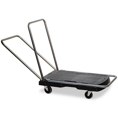 Rubbermaid Commercial Utility-Duty Home Office Cart  250 lb Capacity  20 5 x 32 5  Platform  Black (RCP 4400 BLA)