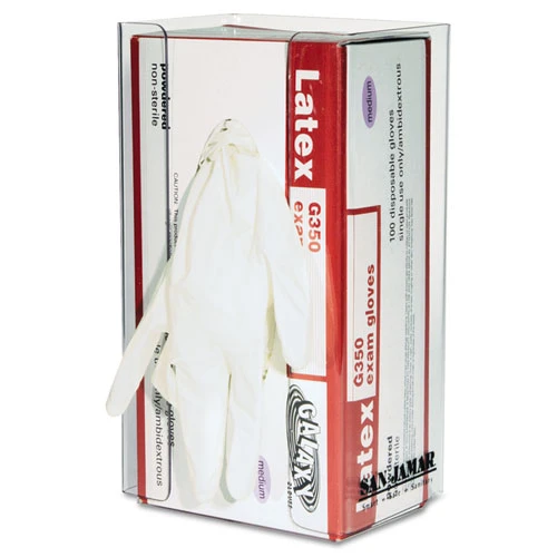 San Jamar Clear Plexiglas Disposable Glove Dispenser  Single-Box  5 1 2w x 3 3 4d x 10h (SAN G0803)