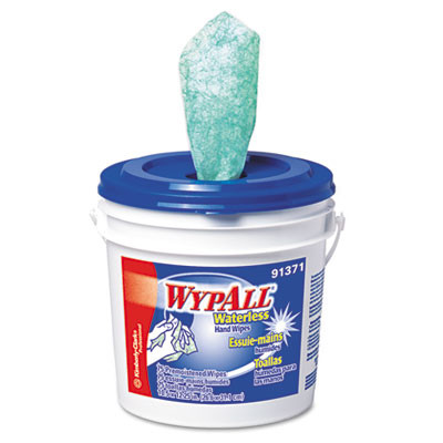 WypAll Waterless Hand Wipes  Cloth  9 x 12  75 Bucket  6 Buckets Carton (KCC 91371)