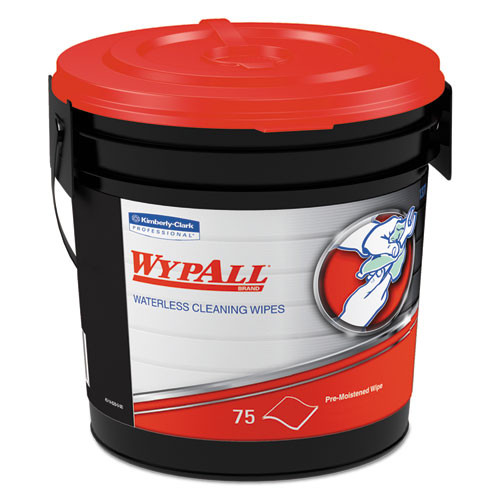 WypAll Waterless Hand Wipes  Cloth  9 x 12  75 Bucket  6 Buckets Carton (KCC 91371)