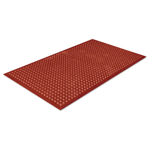Crown Safewalk-Light Heavy-Duty Anti-Fatigue Mat  Rubber  36 x 60  Terra Cotta (CRO WSCT35 TCO)