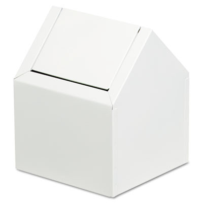 HOSPECO Double Entry  Swing Top Floor Receptacle  Metal  White (HOS 2201)