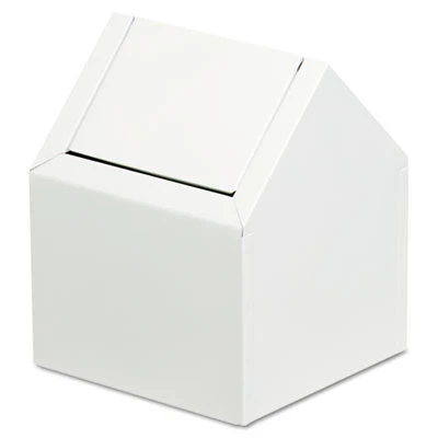 HOSPECO Double Entry  Swing Top Floor Receptacle  Metal  White (HOS 2201)