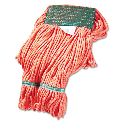 Boardwalk Super Loop Wet Mop Head  Cotton Synthetic Fiber  5  Headband  Medium Size  Orange  12 Carton (UNS 502OR)