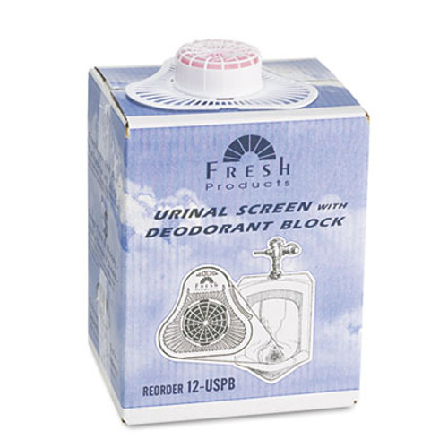 Fresh Products Para Urinal Screen w Deodorizer Block  Cherry Fragrance  12 Box (FRS 12-USPB)