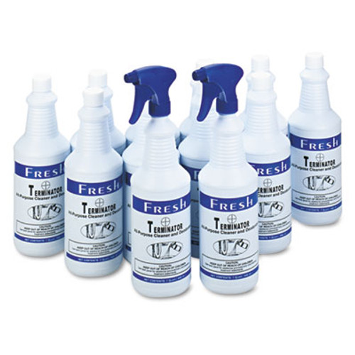 Fresh Products Terminator Deodorizer All-Purpose Cleaner  32oz Bottles  12 Carton (FRS 12-32-TN)