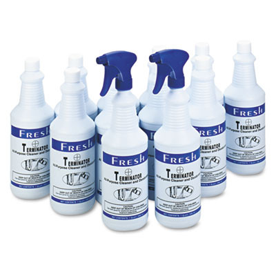 Fresh Products Terminator Deodorizer All-Purpose Cleaner  32oz Bottles  12 Carton (FRS 12-32-TN)
