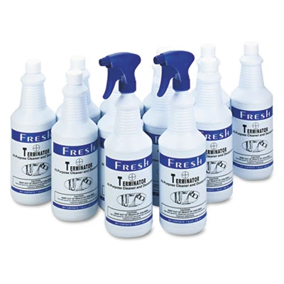 Fresh Products Terminator Deodorizer All-Purpose Cleaner  32oz Bottles  12 Carton (FRS 12-32-TN)