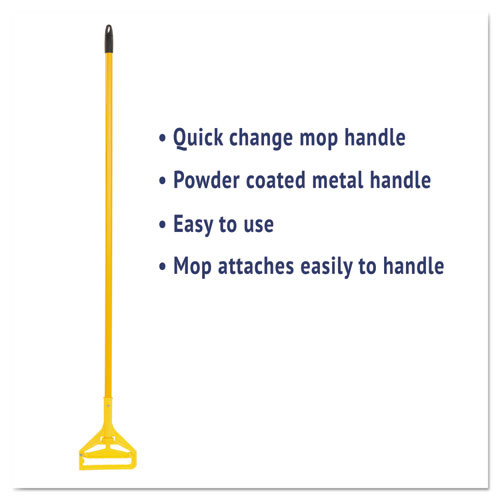 Boardwalk Quick Change Side-Latch Plastic Mop Head Handle  60  Aluminum Handle  Yellow (UNS 620)