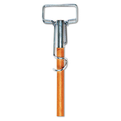 Boardwalk Spring Grip Metal Head Mop Handle for Most Mop Heads  60  Wood Handle (UNS 609)
