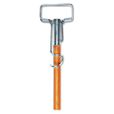 Boardwalk Spring Grip Metal Head Mop Handle for Most Mop Heads  60  Wood Handle (UNS 609)