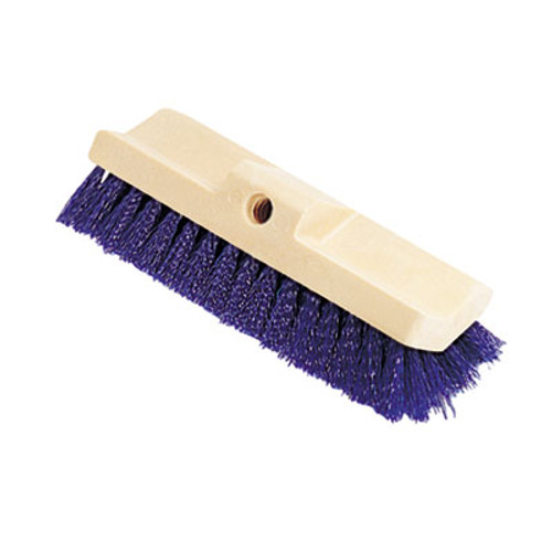 Rubbermaid Commercial Bi-Level Deck Scrub Brush  Polypropylene Fibers  10 Plastic Block  Tapered Hole (RCP 6337 BLU)