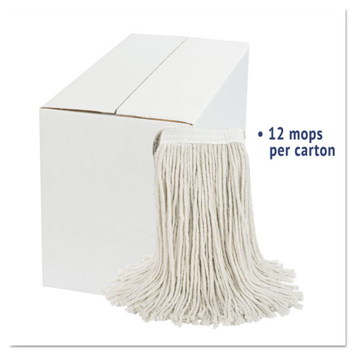 Boardwalk Cut-End Wet Mop Head  Cotton  White   20  12 Carton (UNS 2020C)