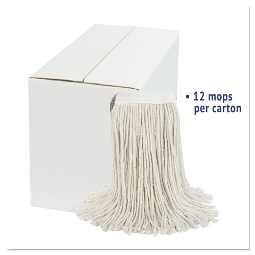 Boardwalk Cut-End Wet Mop Head  Cotton  White   20  12 Carton (UNS 2020C)