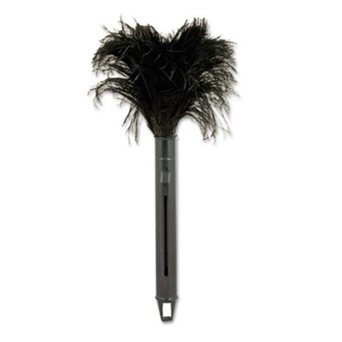 Boardwalk Retractable Feather Duster  Black Plastic Handle Extends 9  to 14  (UNS 914FD)