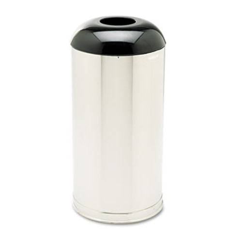 Rubbermaid Commercial European and Metallic Drop-In Dome Top Receptacle  Round  15 gal  Satin Stainless (RCP R32SSS)