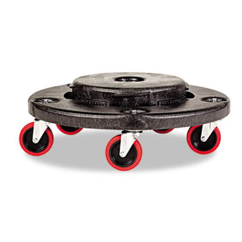 Rubbermaid Commercial Brute Quiet Dolly  250 lb Capacity  18 25 dia  x 6 63h  Black (RCP 2640-43 BLA)